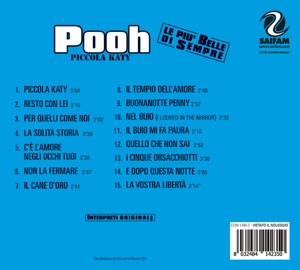 COM1390-2 // POOH - PICCOLA KATY (CD COMPILATION)