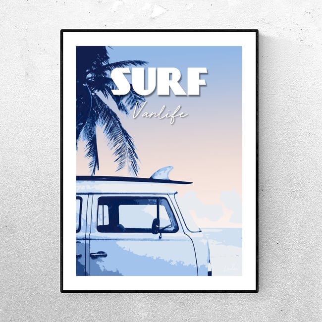 Affiche SURF Vanlife - 2 versions