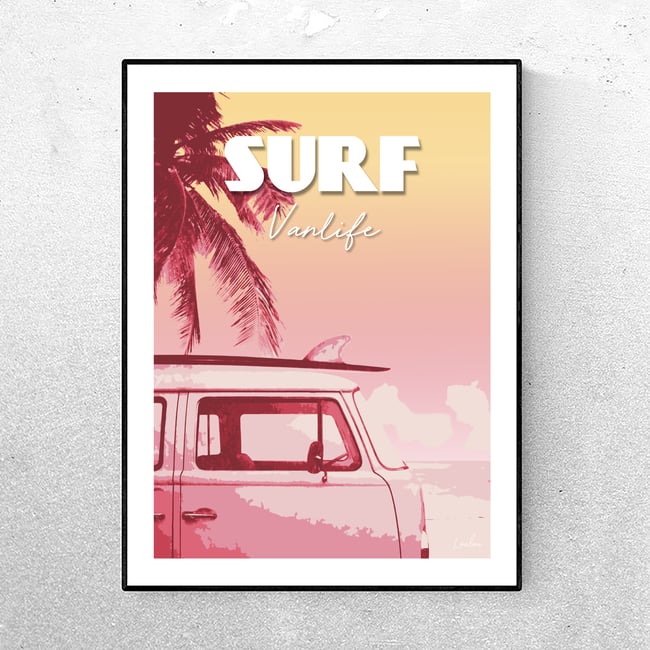 Affiche SURF Vanlife - 2 versions