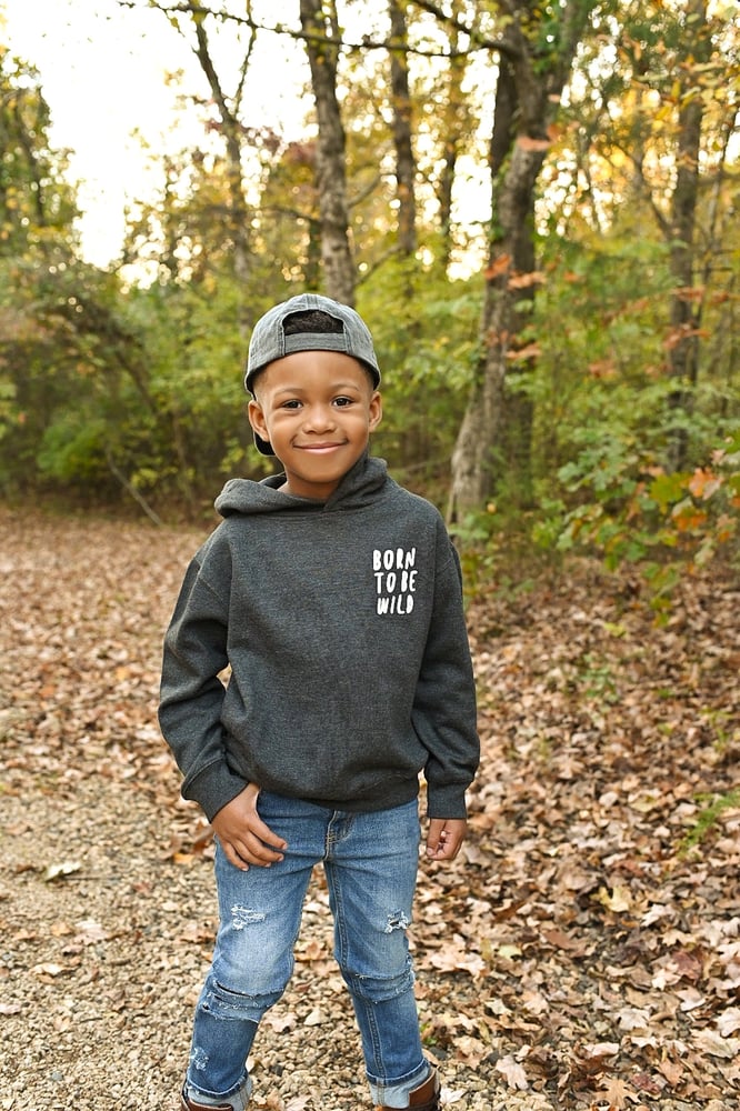 Image of BORN TO BE WILD SWEATSHIRT (CHARCOAL GRAY)