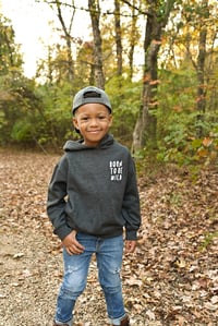Image 1 of BORN TO BE WILD SWEATSHIRT (CHARCOAL GRAY)