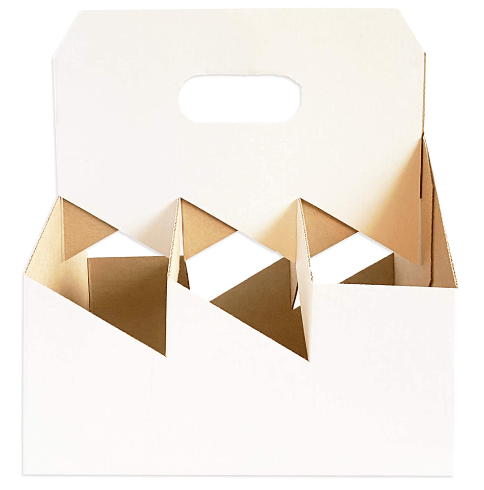 Image of 6 Pack White Wine Cardboard Carriers 