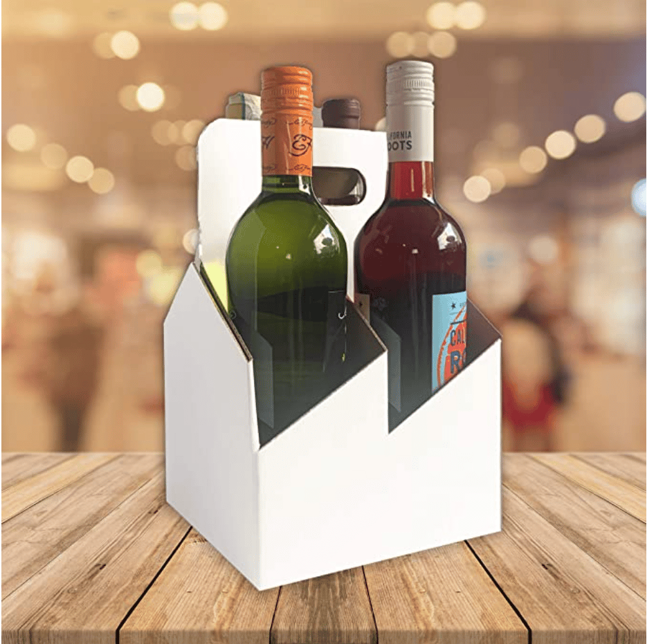 Image of 4 Pack Wine Cardboard Carrier 
