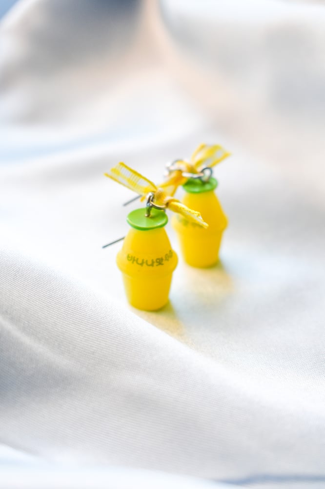 Image of Banana Milk Bow Earrings