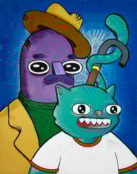 Image 1 of "Man and his Cat" Painting