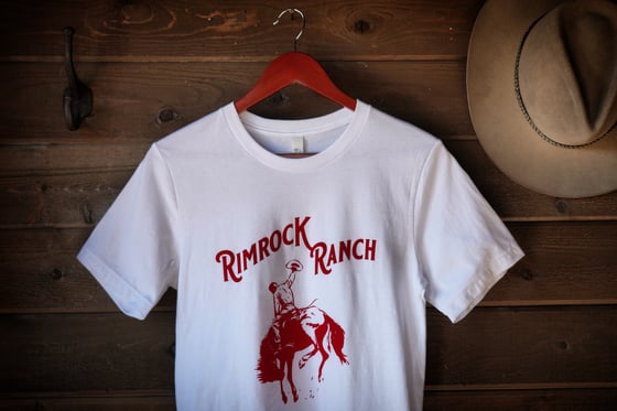 Image of Bronc Rider Tee - Red on White