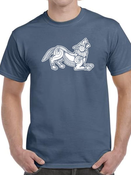 Image of T-Shirt "Fenrisúlfr" (Grey/Blue) - Man