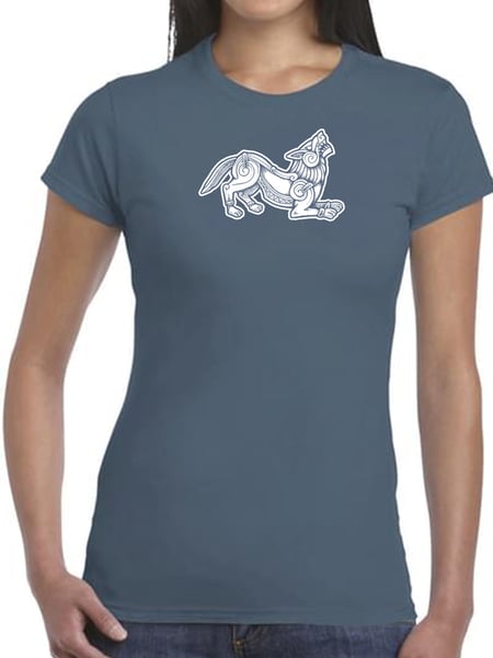 Image of T-Shirt "Fenrisúlfr" (Grey/Blue) - Woman