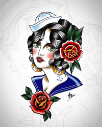 Sailor girl - art print