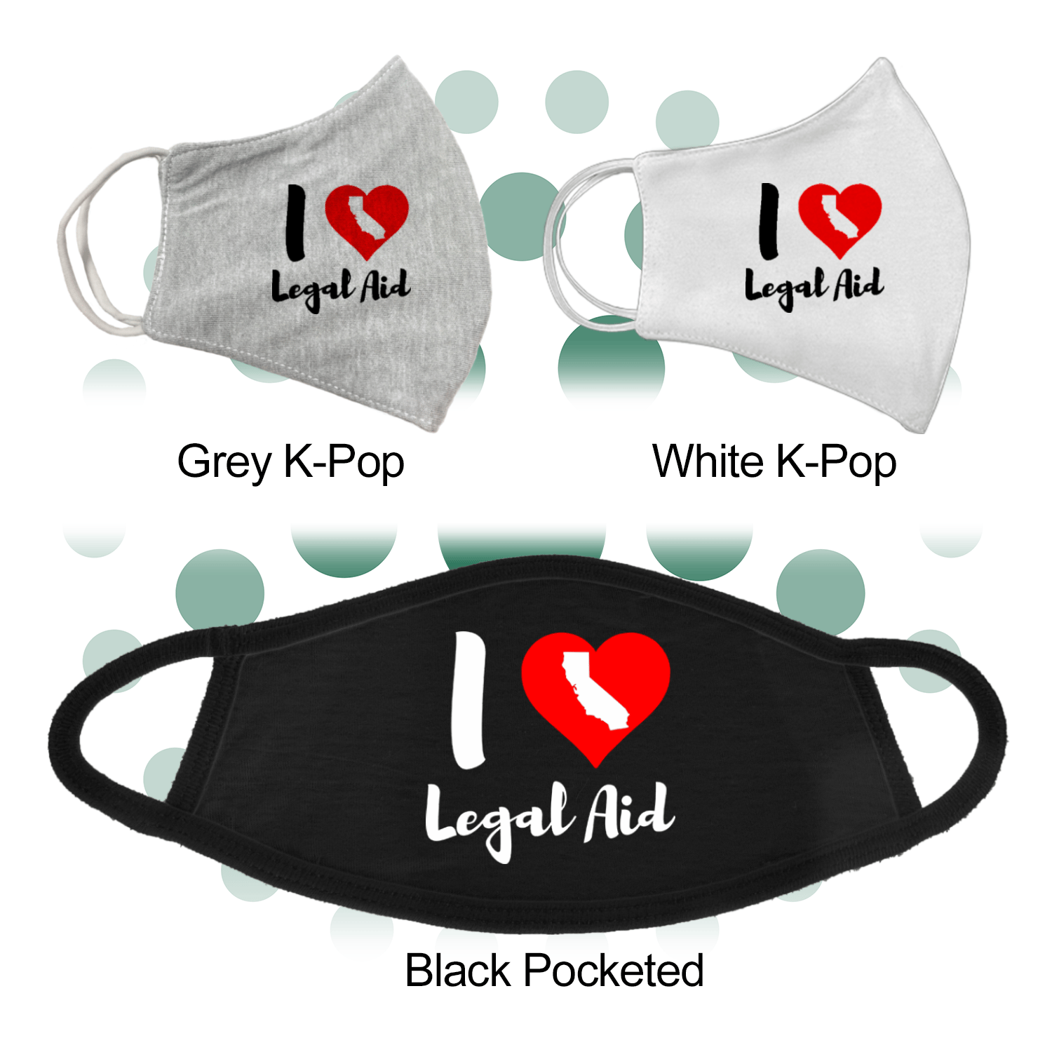 Image of I ❤ Legal Aid Face Mask (2 pack)