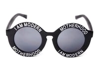 Black Modern Motherhood Round Sunglasses
