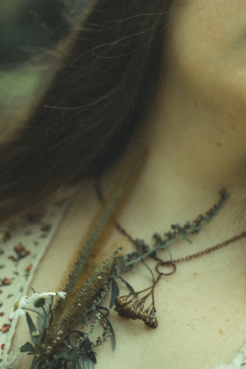Image of Yarrow Sprig Copper Necklace #1