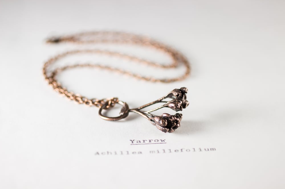 Image of Yarrow Sprig Copper Necklace #2