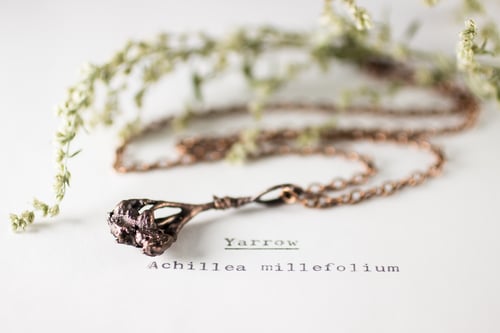 Image of Yarrow Sprig Copper Necklace #4