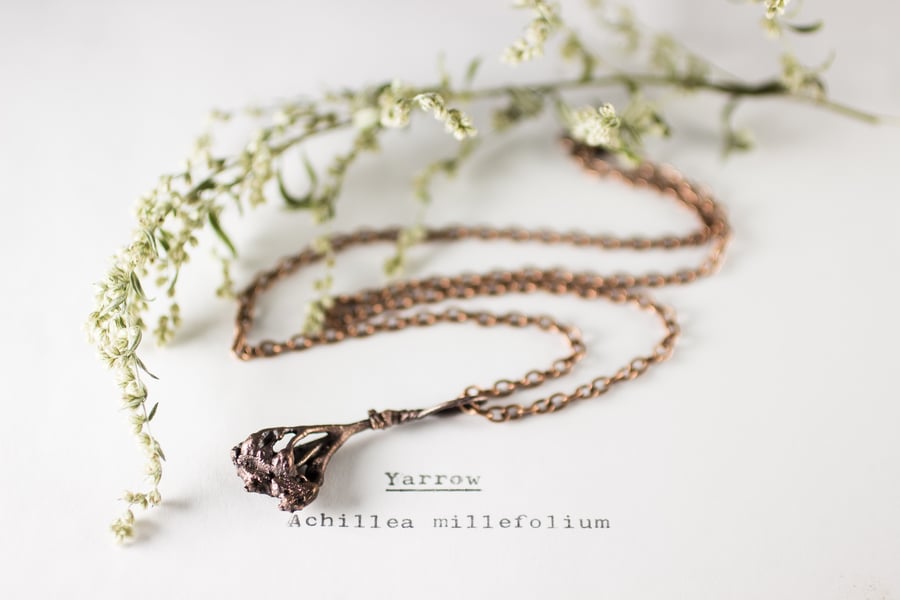 Image of Yarrow Sprig Copper Necklace #4