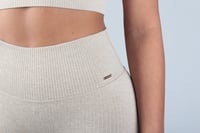 Image 3 of Sand Ribbed Leggings - WAS £25