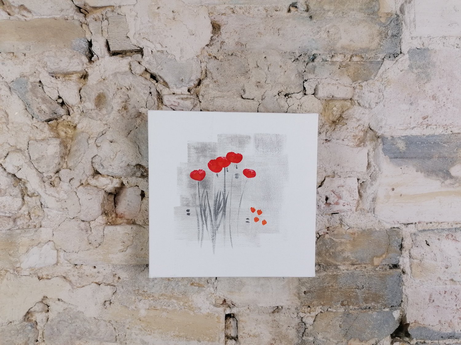 PAPAVERI E CUORI (24x24 cm) -