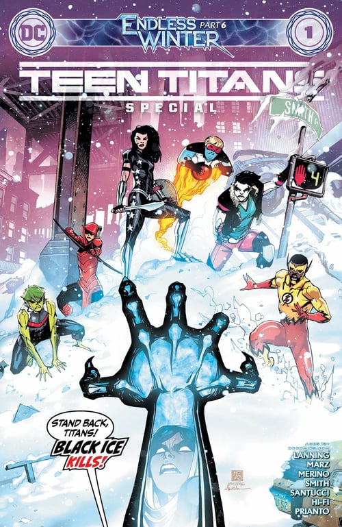 Image of TEEN TITANS: ENDLESS WINTER SPECIAL COVER original art