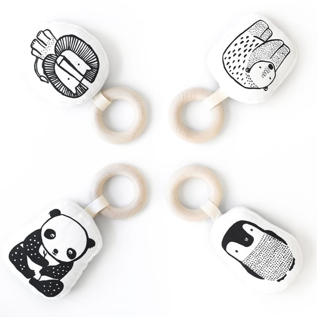 Wee Gallery Organic Cotton Panda Teething Ring