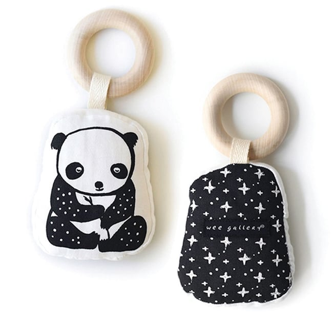 Wee Gallery Organic Cotton Panda Teething Ring