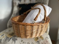 Image 1 of Vintage Wicker Basket with handles  