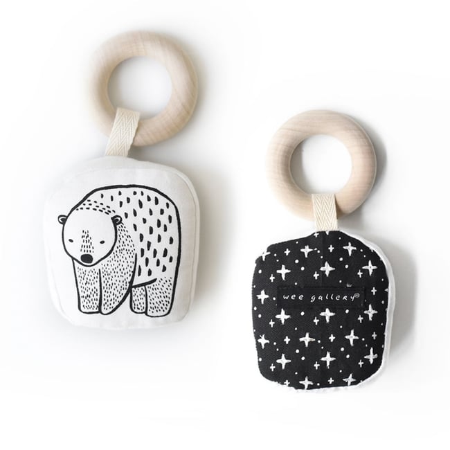 Wee Gallery Organic Cotton Bear Teething Ring