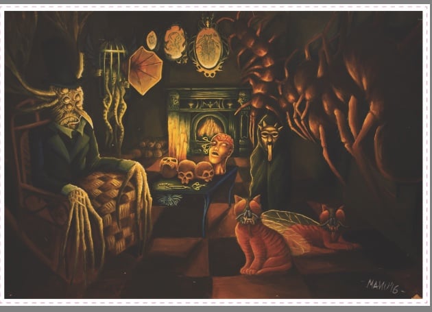 Image of Centipedes room A3 Signed art print