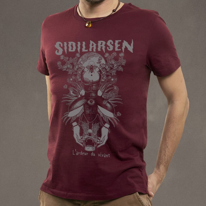 Image of T-shirt homme burgundy "L'ardeur du vivant"