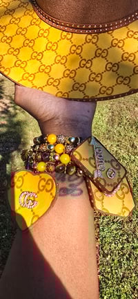 Image 3 of Mustard Gorg girl Fedora hat & 4 Stack