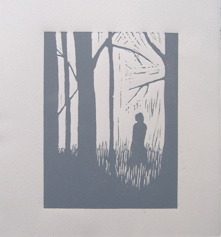 Untitled (Forest) - Linoprint by Paul Watson