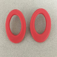 Image 1 of coral pink hoops