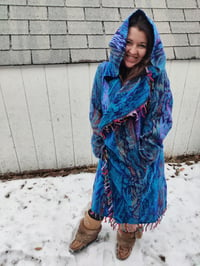 Image 4 of Funkadelic Fringe Coat Blue