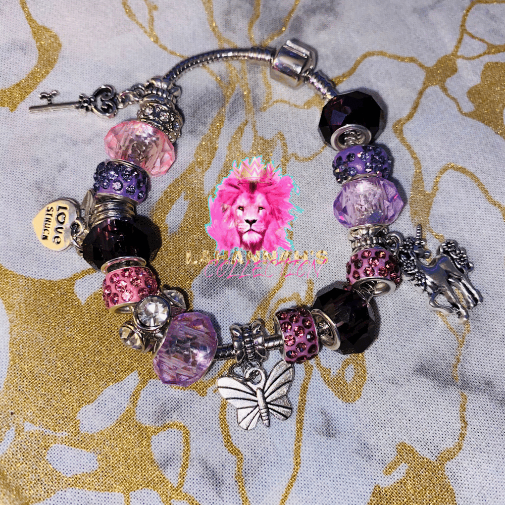 Image of Purple Pandora Inspired Bracelet