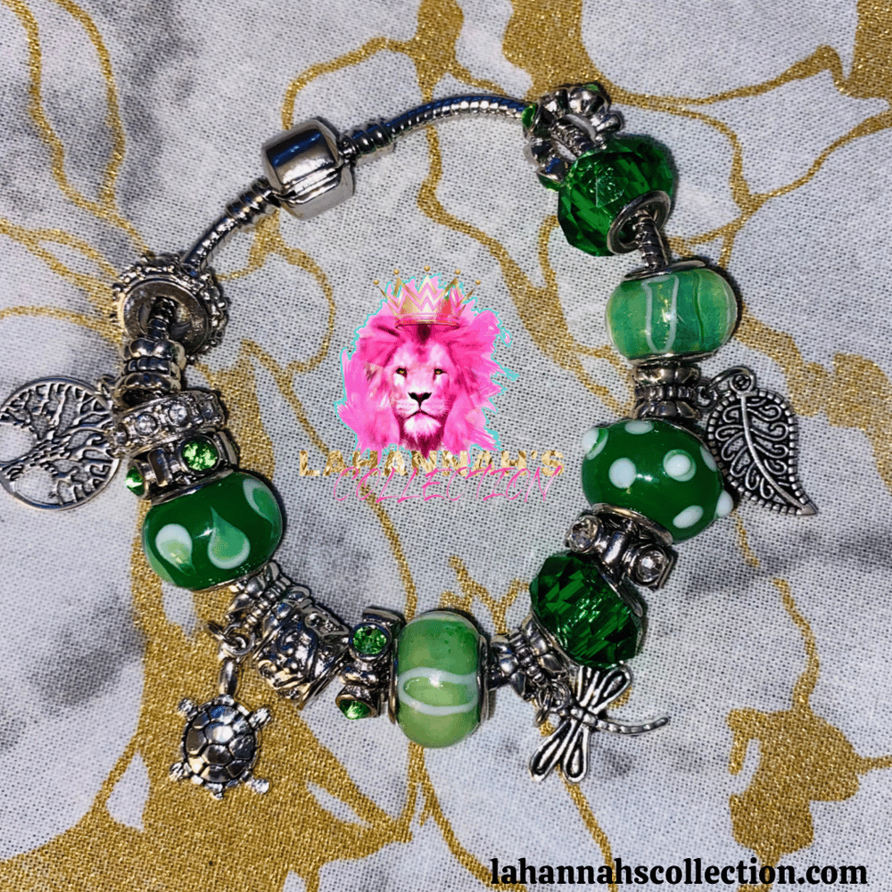 Image of Green Pandora Inspired Bracelet