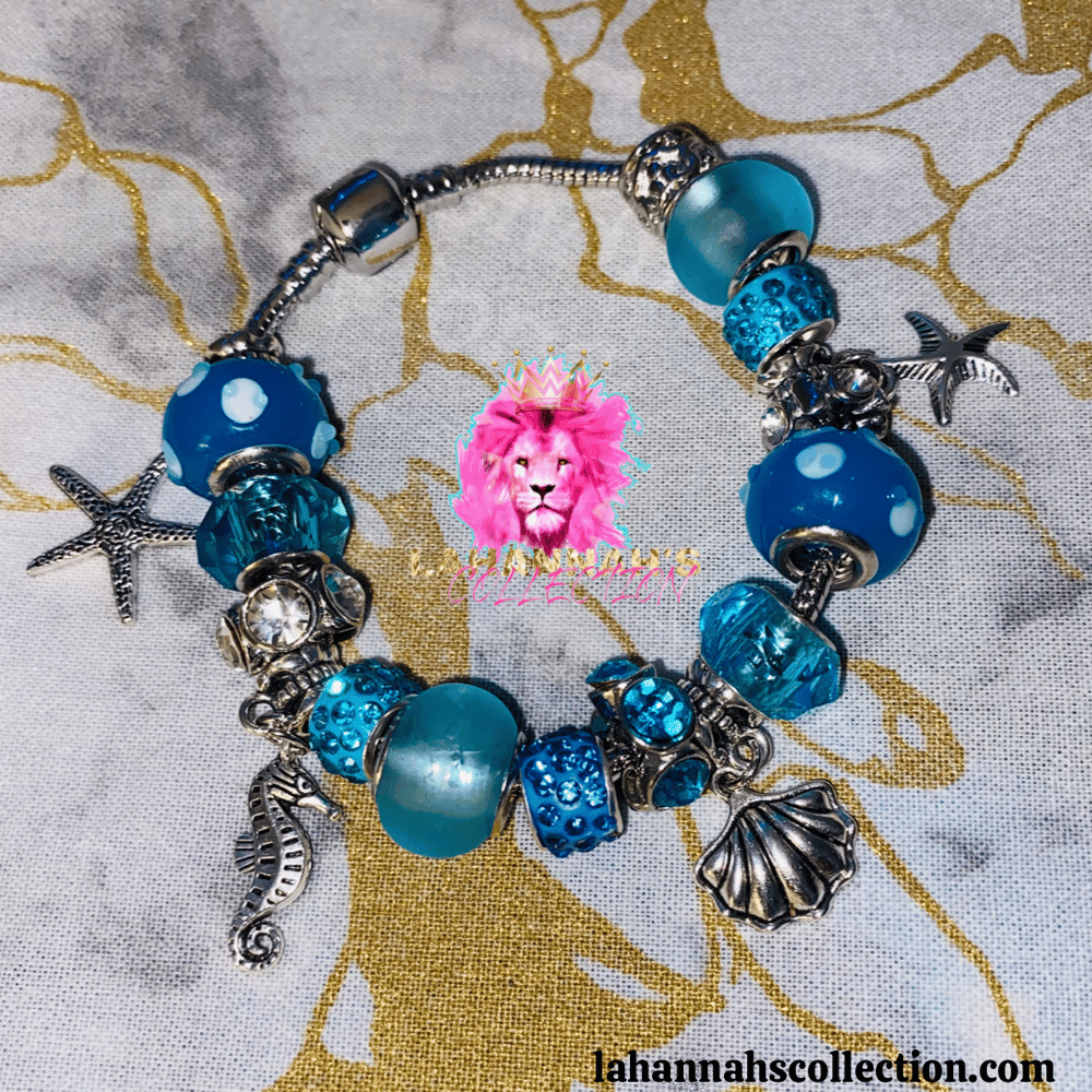 Image of Blue Pandora Inspired Bracelet