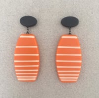 orange drop stripy earrings