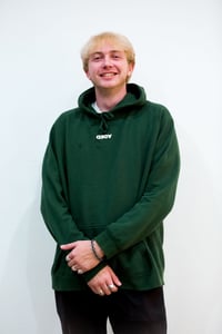 Image 2 of DEDA MENS DARK GREEN HOODIE WHITE LOGO