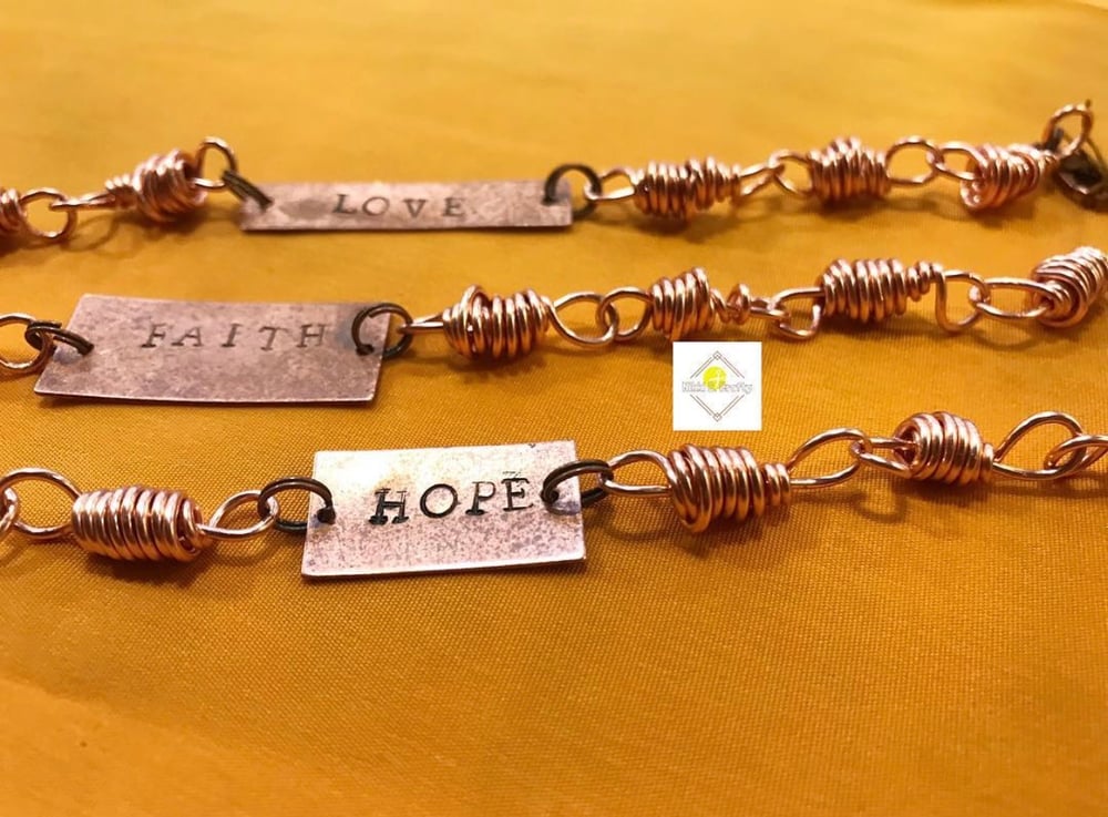 Image of Custom Word Plate Copper Bracelet 