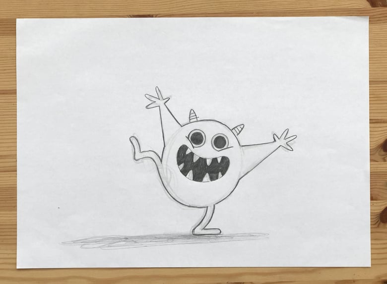 Image of Nibbles: The Book Monster 'Hello' Sketch