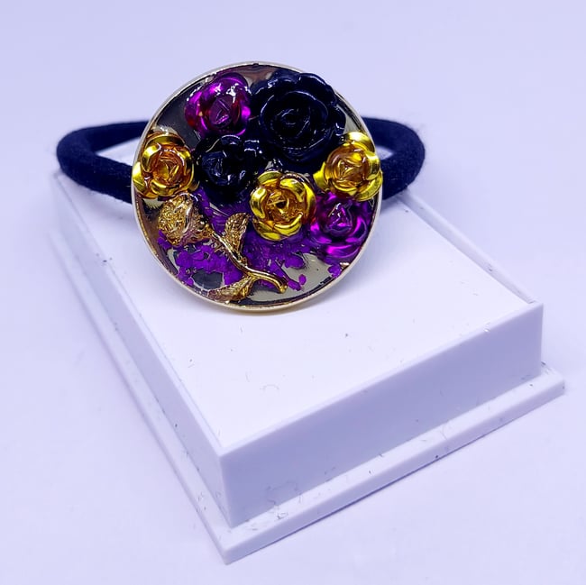 'feeling purple?' hair band | gold