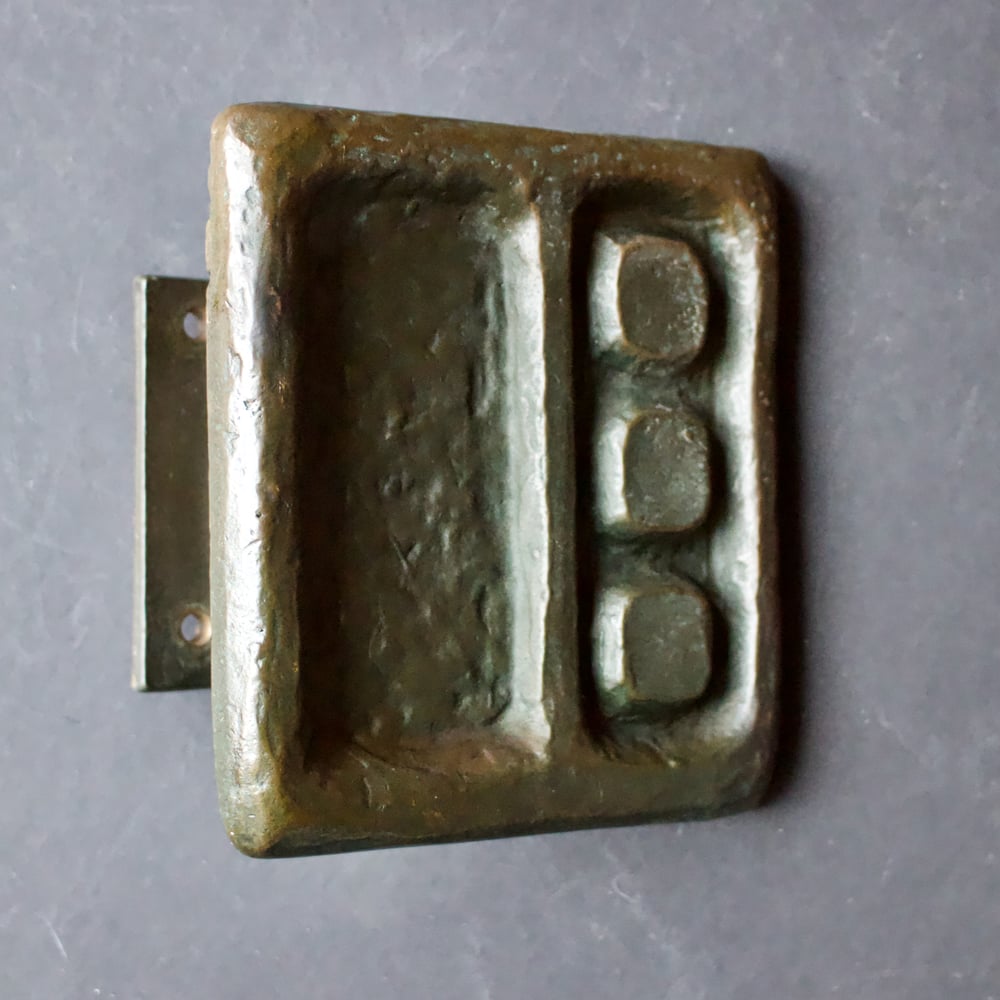 Image of Bronze Door Handle with Modernist Abstract Design