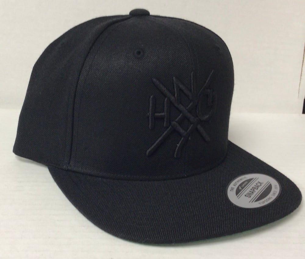 Image of ORIGINAL NYHC New York Hardcore Snapback Hat BLACK on BLACK