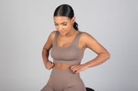 Image 2 of Mocha Ribbed Bra - WAS £15