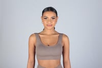 Image 3 of Mocha Ribbed Bra - WAS £15
