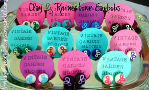 Image of Clay & Rhinestone Earrings **Featured on the Nie Nie Dialogues**