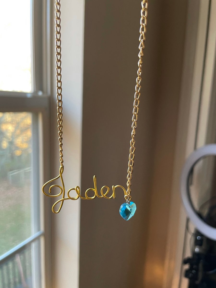 Image of Personalized Name with Birthstone necklace