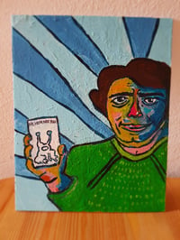 Image 1 of Hi, how are you. Original artwork portrait Daniel Johnston on cotton canvas 