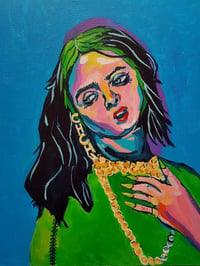 Image 1 of original artwork portrait Billie Eilish