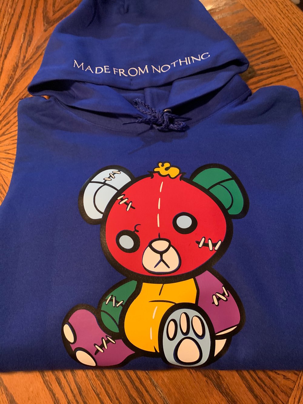 Image of Blue Just Create Color Bear Hoodie