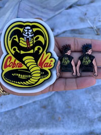 Image 2 of Cobra Kai hawk pin sticker set